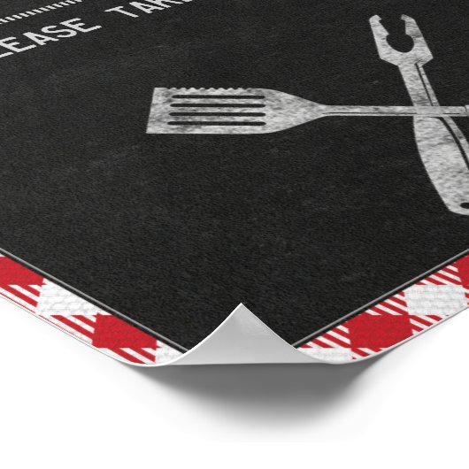 Poster Panneau de table 8x10 Jardins BBQ Anniversaire des (Coin)