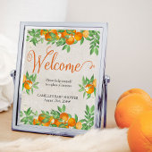 Poster Panneau de table Bienvenue Citrus Orange Mimosa