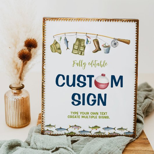 Poster Panneau de table Big One Fishing Anniversaire