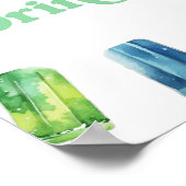 Poster Panneau de table Blue Green Orange Popsicle Party  (Coin)