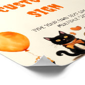 Poster Panneau de table Boo Chat Noir Halloween Party (Coin)