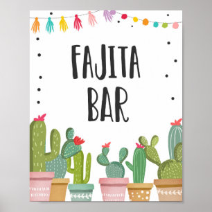 Poster Panneau de table Cactus Nourriture Fête Bar à Faji