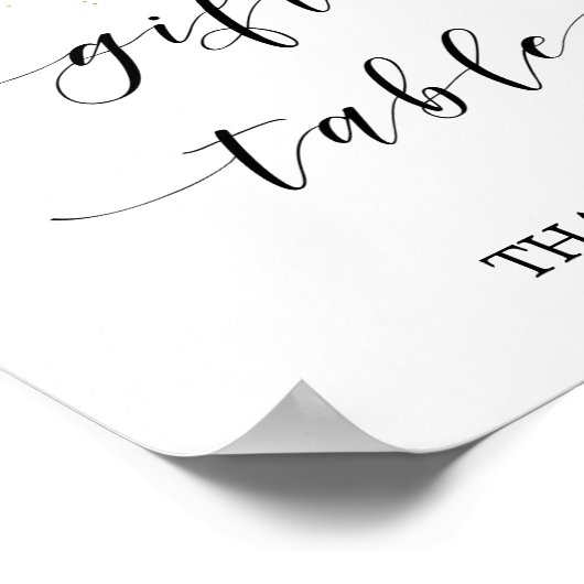 Poster Panneau de table cadeau rose blush et or aquarelle (Coin)