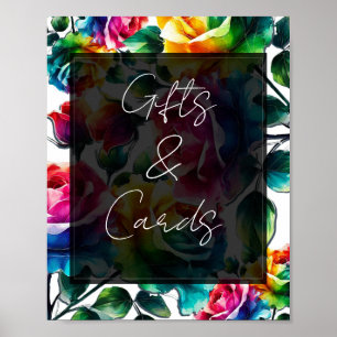 Poster Panneau de table Cadeaux de mariage et Cartes de r