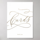 Poster Panneau de table Cartes de calligraphie Or romanti (Devant)