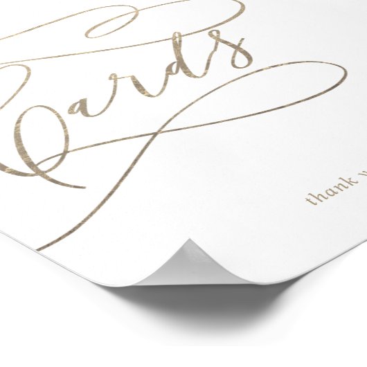 Poster Panneau de table Cartes de calligraphie Or romanti (Coin)