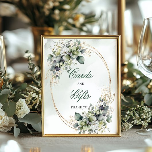 Poster Panneau de table Cartes et Cadeaux de botanique à