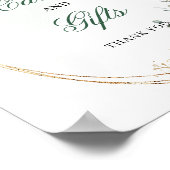 Poster Panneau de table Cartes et Cadeaux Vert Botanique (Coin)