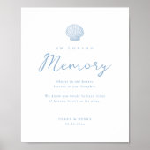 Poster Panneau de table commémoratif de mariage côtier bl (Devant)