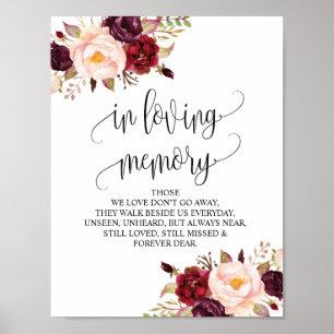 Poster Panneau de table commémoratif de mariage v10 en so