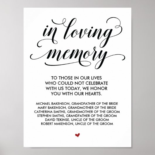 Poster Panneau de table commémoratif de mariage v25 en so (Devant)