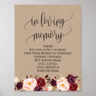 Poster Panneau de table commémoratif de mariage v7 en sou