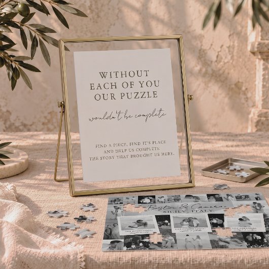 Poster Panneau de table d'activité de puzzle de mariage m