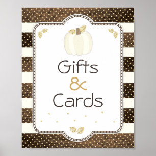 Poster Panneau de table de Baby shower citrouille, bois e