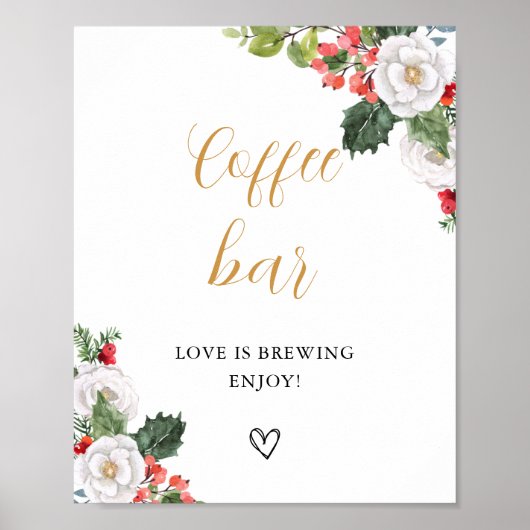 Poster Panneau de table de bar à café d'hiver de Noël (Devant)