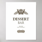 Poster Panneau de table de bar à desserts élégant avec él (Devant)