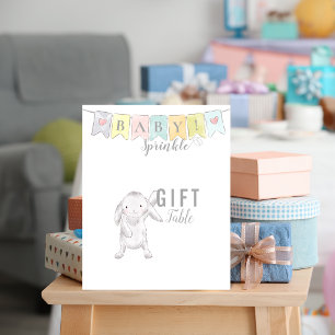 Poster Panneau de table de cadeaux Baby Sprinkle Lapin et