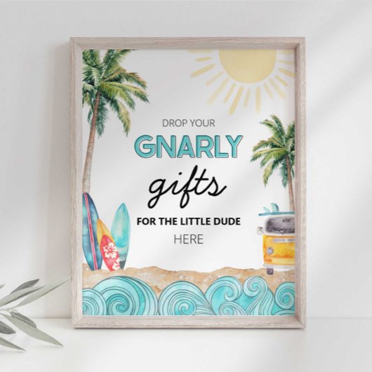 Poster Panneau de table de cadeaux de fête