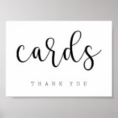 Poster Panneau de Table de Cartes | Typographie Chic (Devant)