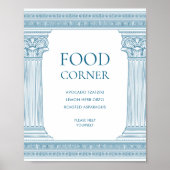 Poster Panneau de table de coin repas en bleu (Devant)