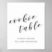 Poster Panneau de table de cookies de mariage de calligra (Devant)