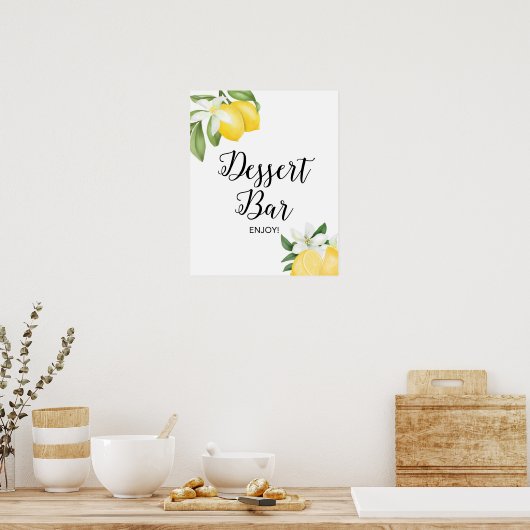 Poster Panneau de table de dessert Citron Citrus Douche P (Cuisine)