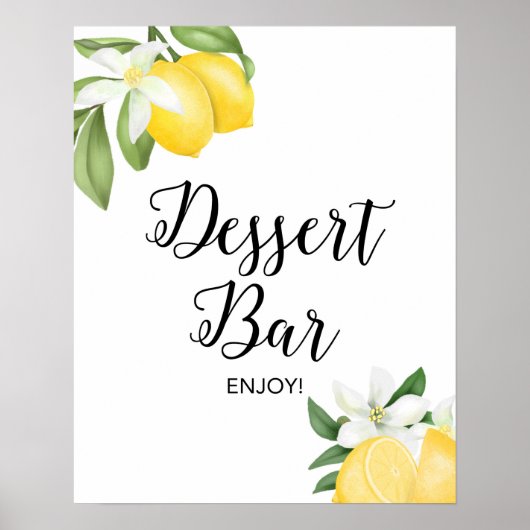 Poster Panneau de table de dessert Citron Citrus Douche P (Devant)