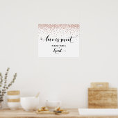 Poster Panneau de table de dessert d'amour Cœurs & Cuivre (Cuisine)