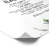 Poster Panneau de table de dessert de mariage de verdure  (Coin)