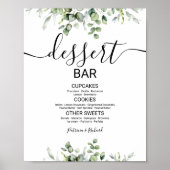 Poster Panneau de table de dessert de mariage de verdure  (Devant)