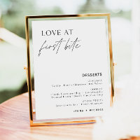 Panneau de table de dessert minimaliste | L'amour 