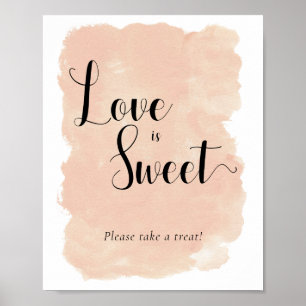 Poster Panneau de table de desserts de mariage à l'aquare