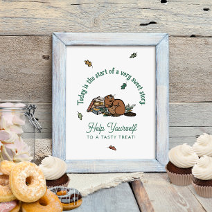 Poster Panneau de table de desserts sur le thème du livre