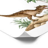 Poster Panneau de table de dinosaure jurassique aquarelle (Coin)