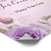 Poster Panneau de table de faveur de mariage floral viole (Coin)