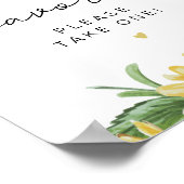 Poster Panneau de table de faveur de tournesol rustique d (Coin)