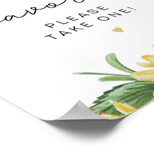 Poster Panneau de table de faveur de tournesol rustique E (Coin)