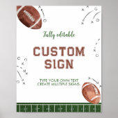 Poster Panneau de table de fête d'anniversaire de footbal (Devant)