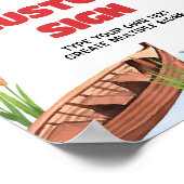 Poster Panneau de table de fête d'anniversaire de pêche (Coin)