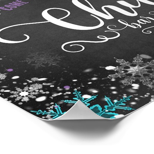 Poster Panneau de table de fête de bar à chili Flocons de (Coin)