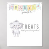 Poster Panneau de table de friandises Baby Sprinkle Éléph (Devant)