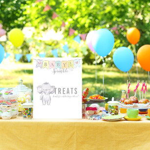 Poster Panneau de table de friandises Baby Sprinkle Éléph