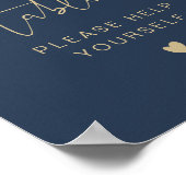 Poster Panneau de table de grazing CAITLIN Navy & Or Mode (Coin)