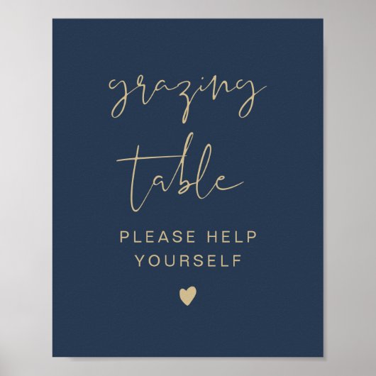 Poster Panneau de table de grazing CAITLIN Navy & Or Mode (Devant)