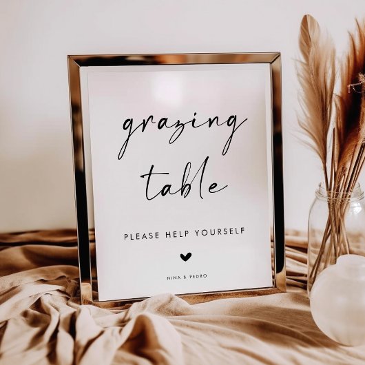 Poster Panneau de table de grazing moderne pour mariage