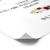 Poster Panneau de table de mariage à calligraphie rustiqu (Coin)