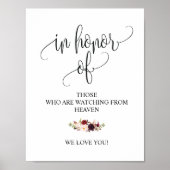 Poster Panneau de table de mariage à calligraphie rustiqu (Devant)