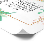 Poster Panneau de table de mariage à la mémoire v1 (Coin)