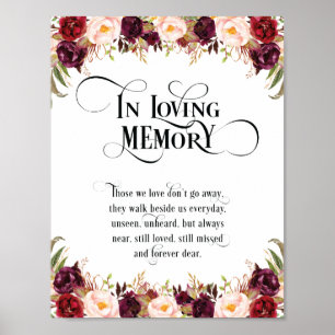 Poster Panneau de table de mariage à la mémoire v6