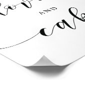 Poster Panneau de table de mariage Amour et gâteau tout c (Coin)